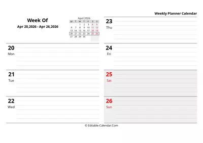 monday start, week 17: apr-20-2026 - apr-26-2026