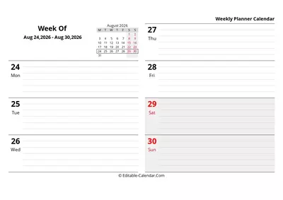 monday start, week 35: aug-24-2026 - aug-30-2026