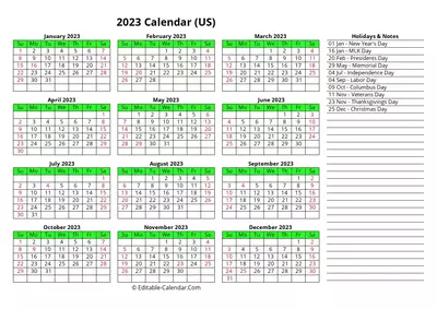 printable 2023 calendar with holidays