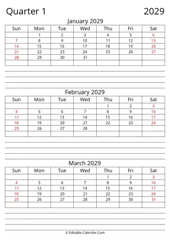 quarter-1-2029-fillable-calendar-with-notes-sunday-start